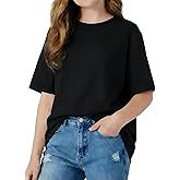 PATPAT Girls Oversized T Shirts 6-16 Years Crew Neck Short Sleeve Loose Fit Baggy Tops Summer Casual Basic Tees