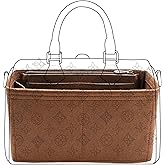 Lckaey Purse organizer inserts for Speedy 35 HandBag protective insert Tote Bag and hand bag protector Y073Coffee-XL