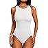 ANRABESS Bodysuits for Women Summer Sleeveless Slim Fitted Crew Neck Bodysuit Tank Tops 2026 Sexy Going Out Trendy Outfits