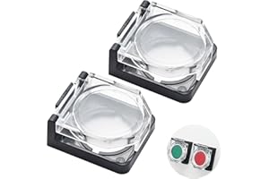 ZGSZJHF 2 Pcs Power Push Button Switch Cover, Waterproof and Collision Resistant, Dustproof Safety Protector for 22mm 7/8" Mounting Hole Computer PC Desktop Latching