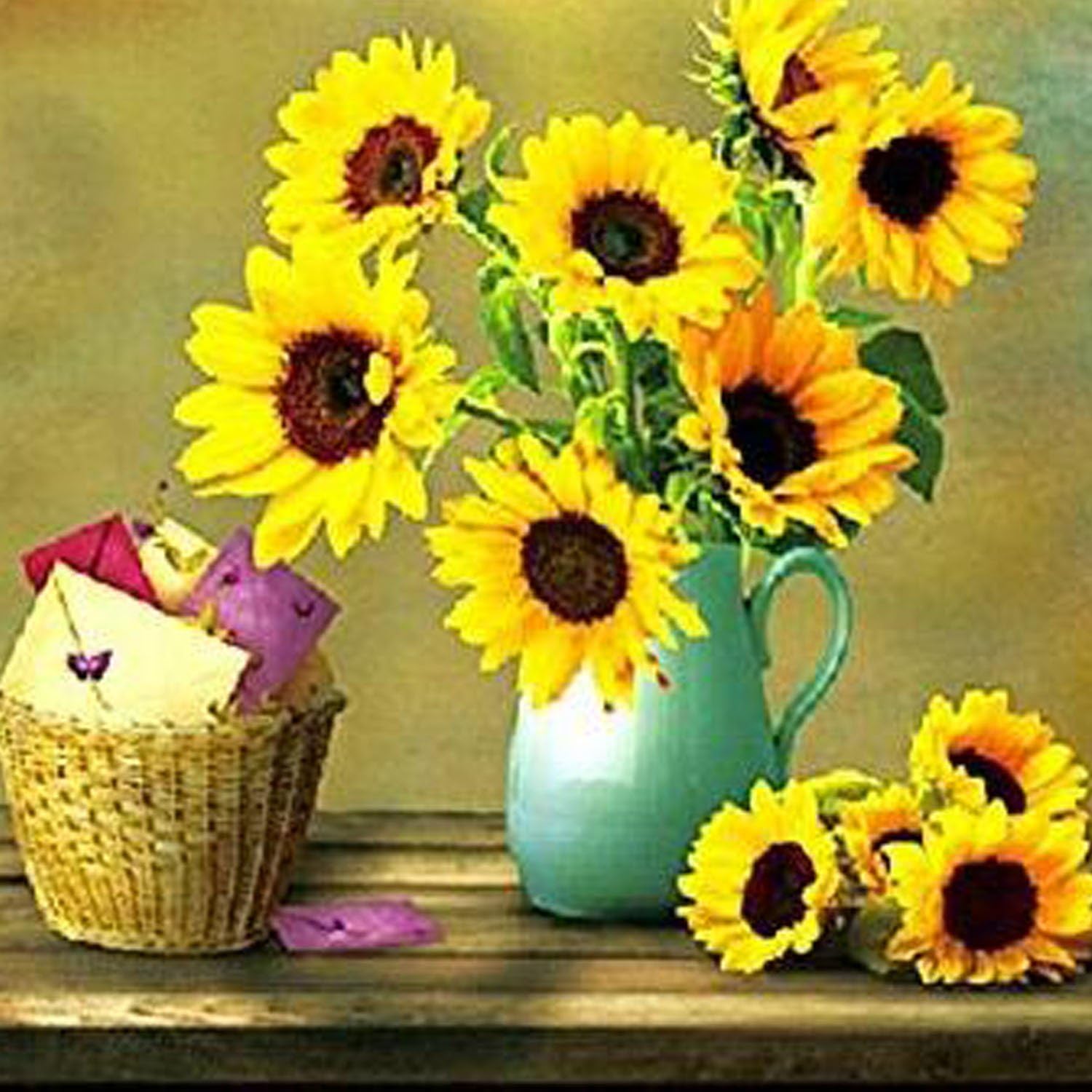 5D Diamond Painting Sunflowers, DIY Full Drill Diamond