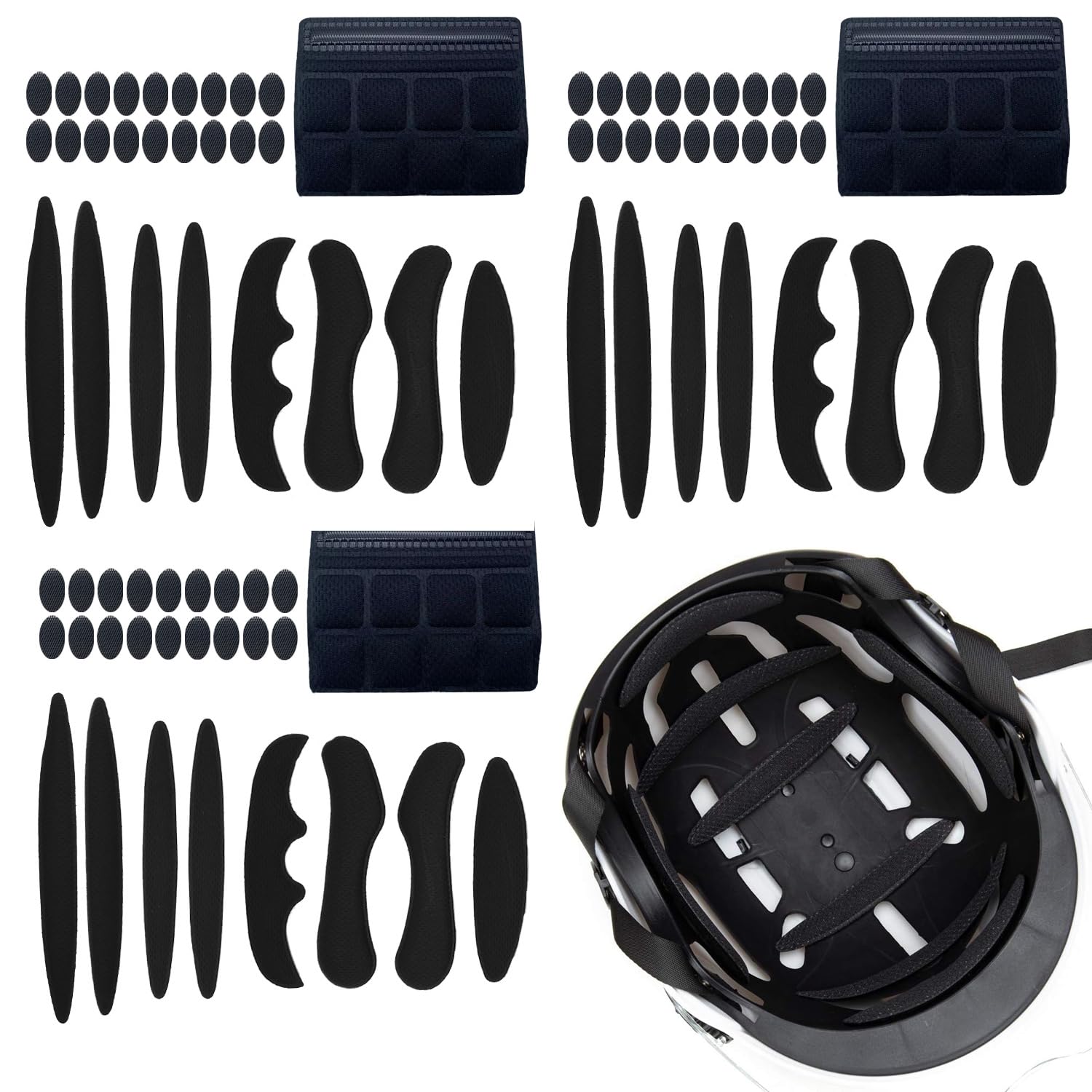 3 Set Anti-Collision Safety Certified Foam Padding Kit - Universal Replacement Pads for Cycling, Motorcycle & Bicycle Helmets - Comfort Fit Design with Enhanced Protection