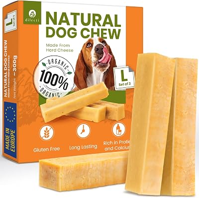 Dilecti Natural Cheese Bones Large Dog Chews 3 Pack Yak Cheese Bone
