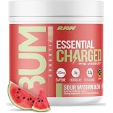 RAW Pre-Workout Powder, Essential CHARGED (Sour Watermelon) - Preworkout Supplement for Men &amp; Women - Supports Focus, Mood &amp; Performance - Caffeine, Alpha-GPC, L-Citrulline, Beta Alanine (25 Servings)