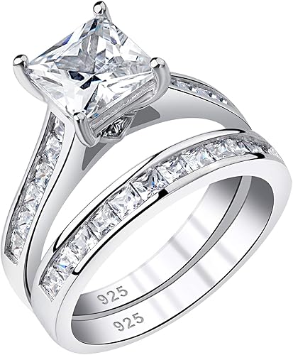 Amazon Newshe ウェディングリング レディース 婚約指輪セット プリンセス 925 スターリングシルバー キュービックジルコニア 1 8カラット サイズ5 10 ホワイト リング 通販 Amazon Newshe ウェディングリング レディース 婚約指輪セット プリンセス 925 スターリングシルバー キュービックジルコニア 1 8カラット サイズ5 10 ホワイト リング 通販