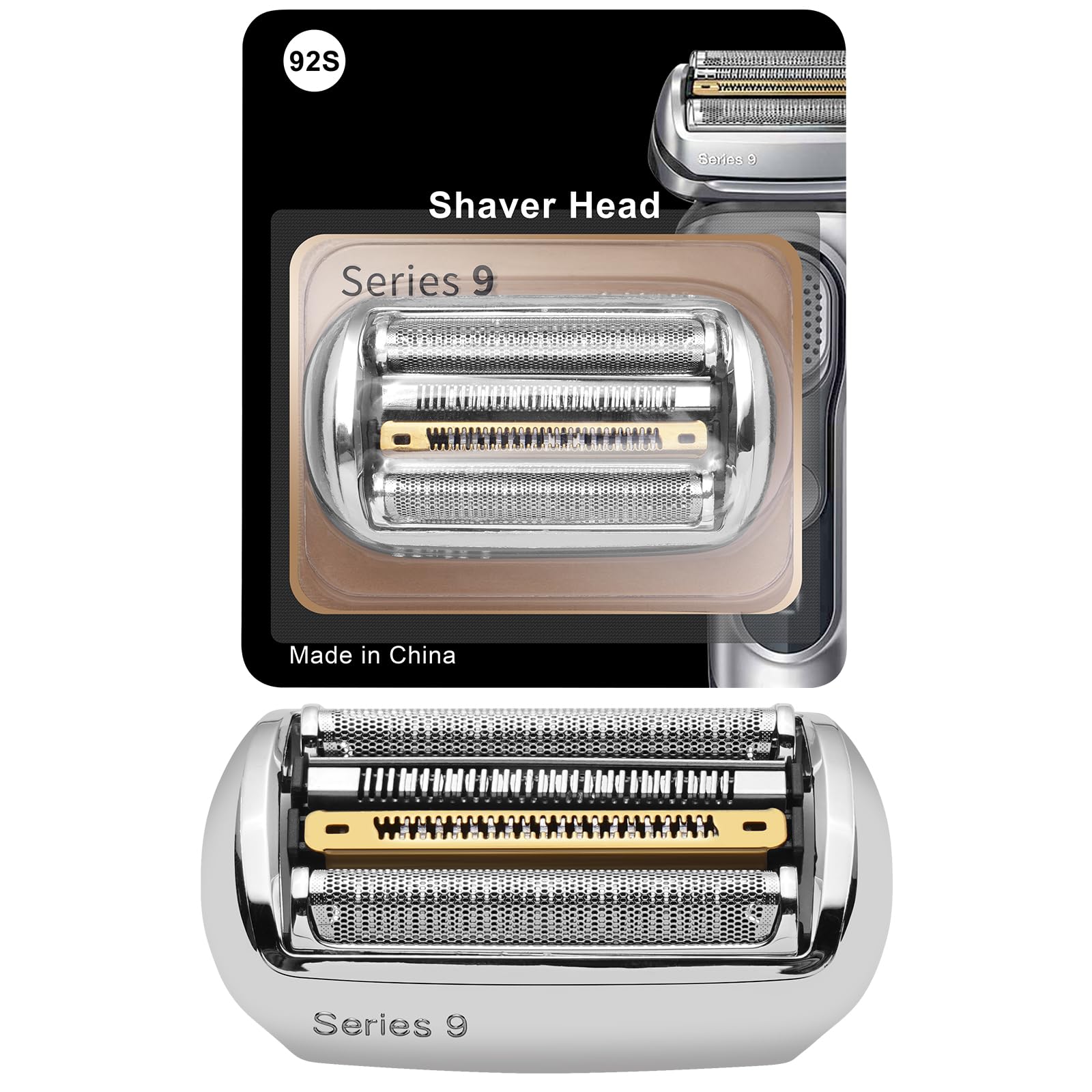 Photo 1 of 92S Replacement Shaver Head Compatible with Braun 9 Series Foil Shaver 9477cc,9330s,9465cc,9460cc,9419s,9390cc,9385cc