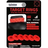 Epindon Target Rings | FPS Aim Assist Precision Motion Control | Compatible with PS5,PS4, Xbox Series X/S, Xbox One, Switch Pro Controllers, PC Gamepads Soft Strength/Red 6-Pack