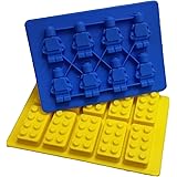 Jollylife Building Bricks and Minifigure Ice Cube Tray or Candy Chocolate Crayon Mold --For Lego Lovers