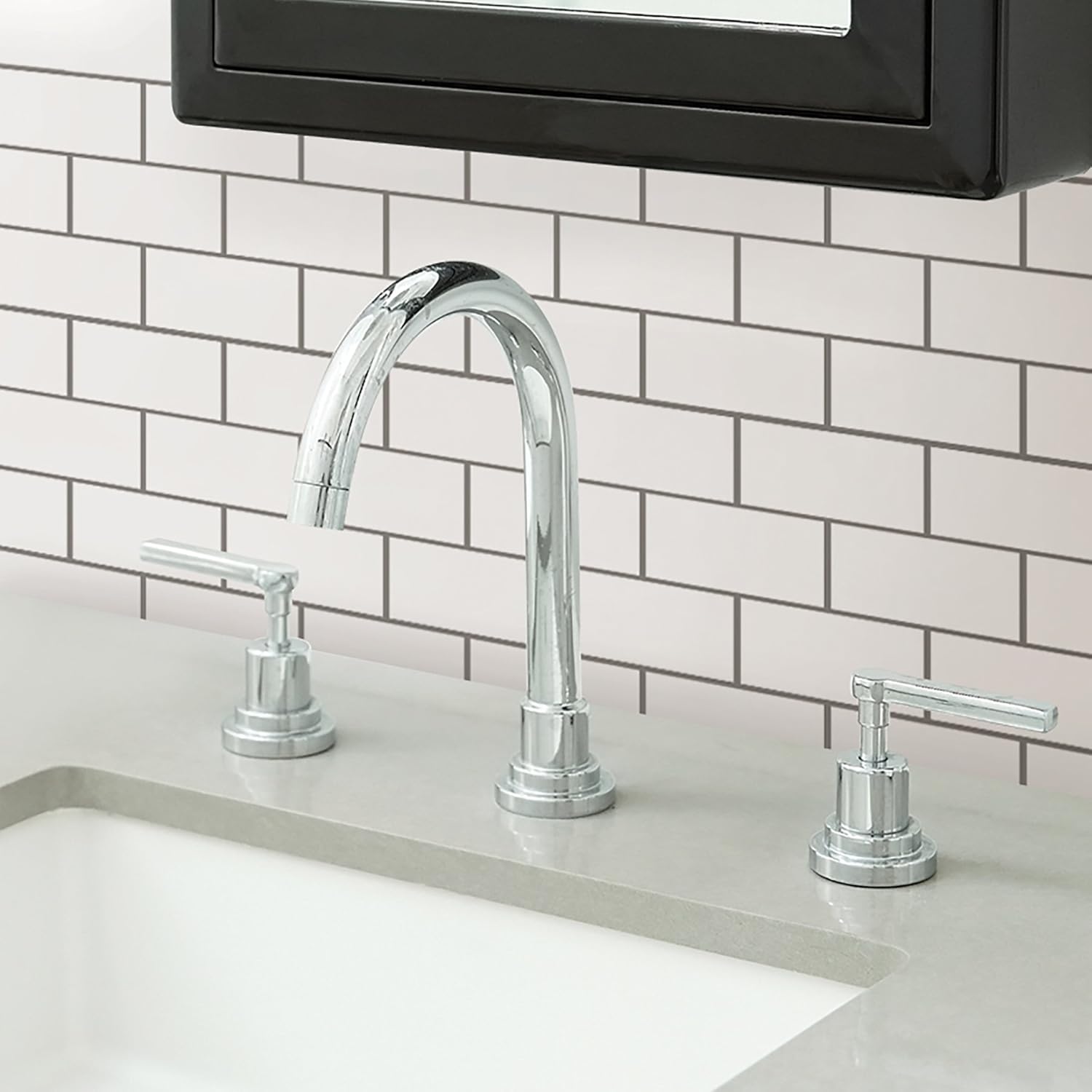 InHome NH2363 Subway Peel and Stick Backsplash Tiles, White/Off-White, Small - Image 4