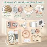 Joyreal Wooden Busy Board for Toddlers 12 Activities Montessori Travel Toy view 5