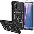 for Galaxy Note 20 Case, with Screen Protectors and Camera Cover,[Military Grade] 16ft.Drop Tested Cover with Magnetic Kickstand Protective Case for Samsung Note 20, Black