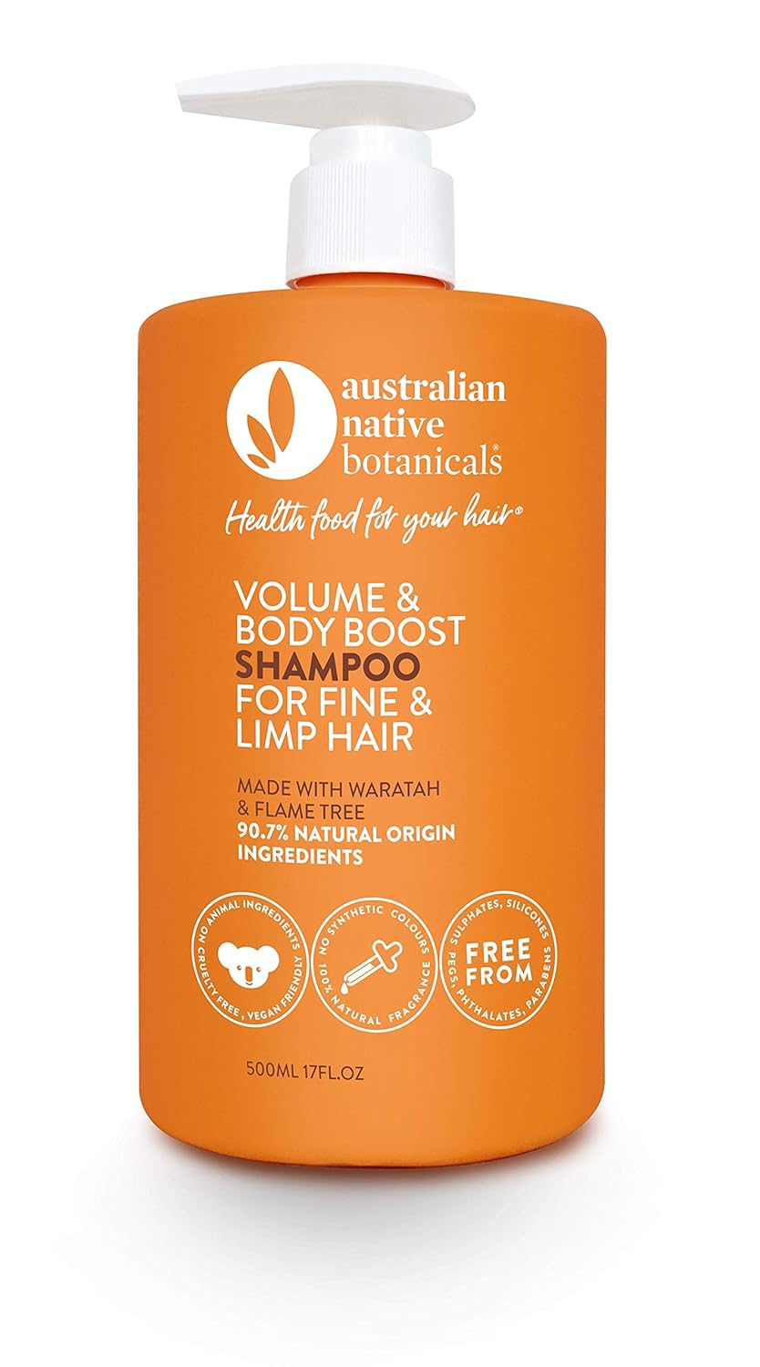 Australian Native Botanicals Natural Shampoo For Fine, Limp & Oily Hair - Vegan Sulfate Free Shampoo For Men & Women - Natural Hair Care, 17 Fl.Oz / 500ml