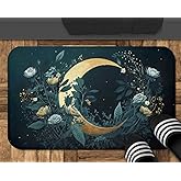 Moon Witchy Goth Boho Abstract Floral Leaf Bath Mats Non-Slip Absorbent Soft Plush Doormat Decor Bathroom Rugs for Kitchen Bedroom Floor Mat 16x24 Inches