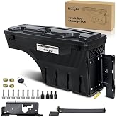 Nilight Truck Bed Tool Box Passenger Side Truck Tool Box Fit for Dodge Ram 1500 2500 3500 2002-2018 ABS Swing Case Truck Bed Storage Box w Lockable Lid Waterproof Wheel Well Toolbox, without Rambox