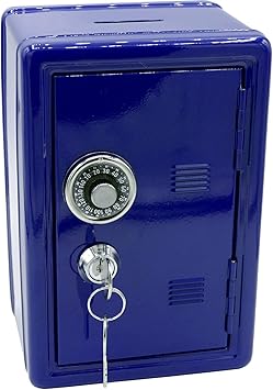 Hucha de Metal con forma de caja fuerte con llave: Amazon.es: Juguetes y juegos