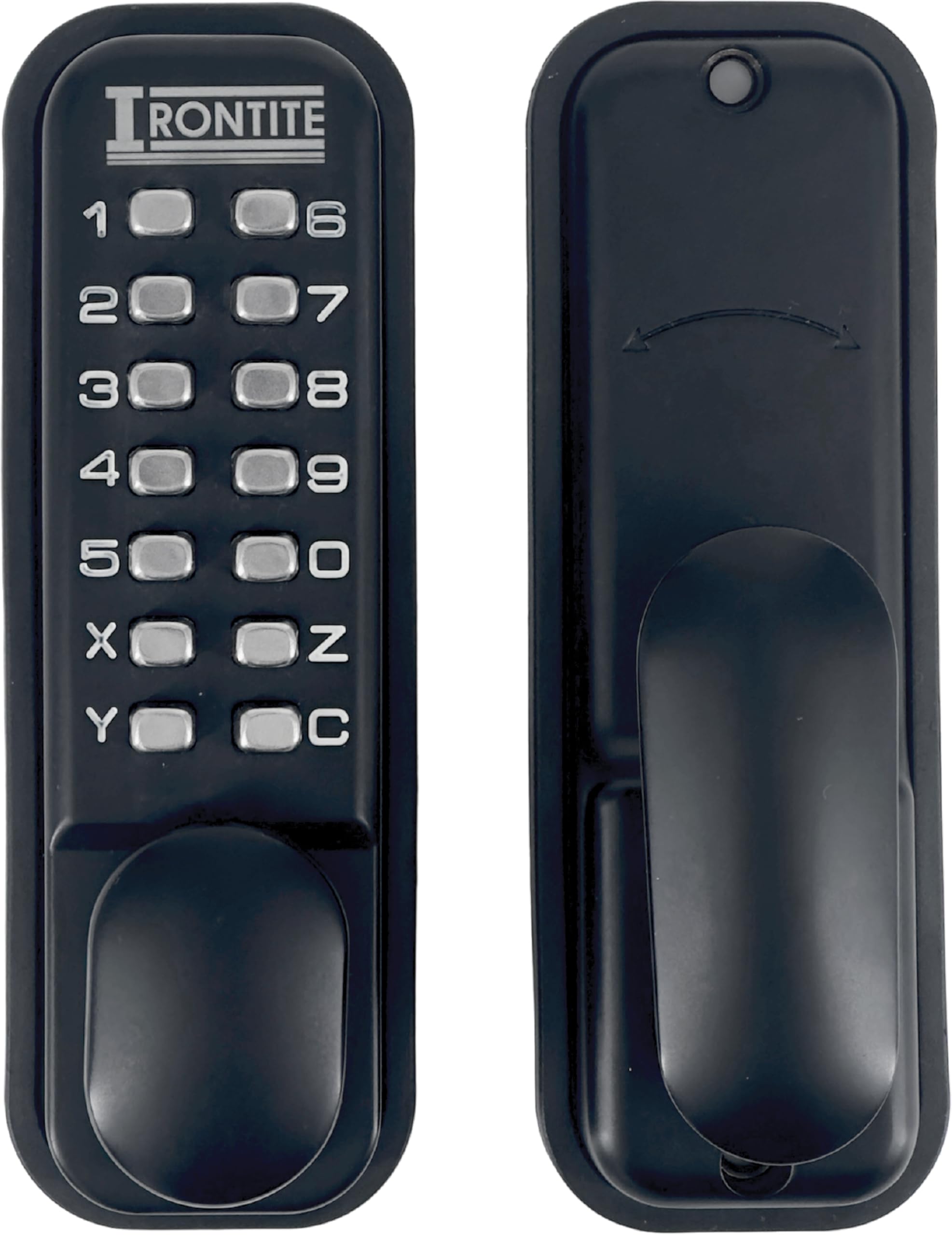 IRONTITE® Digital Door Lock Black, Combination Lock, Keyless Door Lock, Secure Your Door Shed Gate With This Code Lock, Security Front Door Lock With Hold Latch. (BLACK)