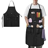 HODRANT Barber Apron for Men & Women, Water-resistant Hair Stylist Apron with Multiple Pockets & Adjustable Neck Strap for Hairdresser, Cosmetology