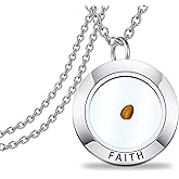 WUSUANED Mustard Seed Faith Necklace Seed Charm Inscription Christian Pendant Religious Jewelry Inspirational Christian Gift for Women Girls