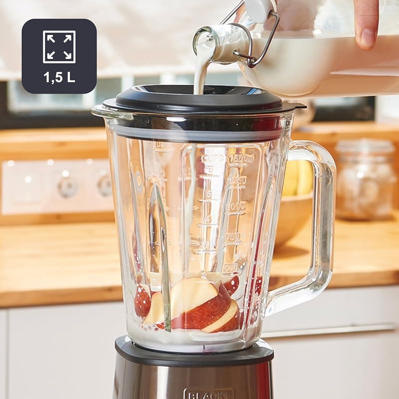 - Blender 800W, Verre 1,5L, Broie la glace, Inox
