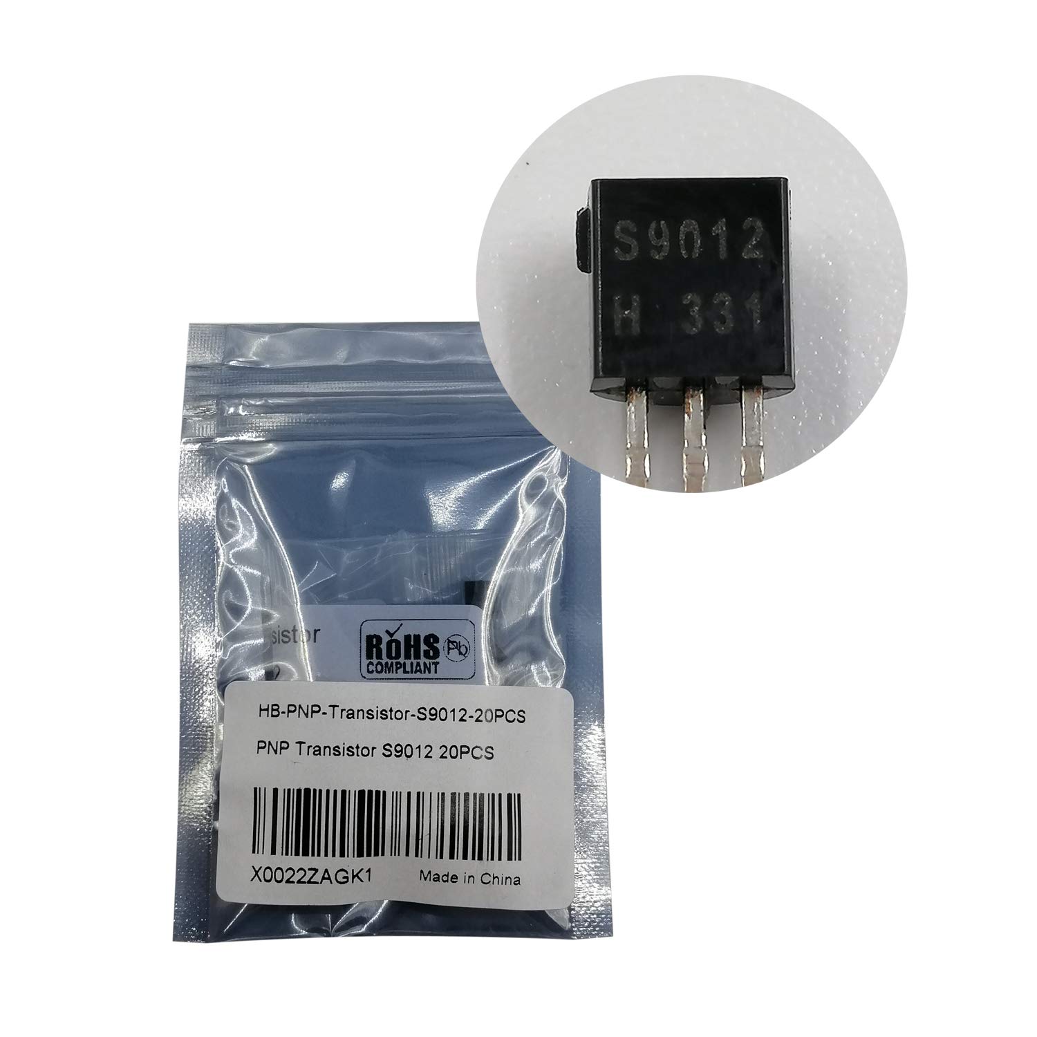 20PCS S9012H S9012 PNP Transistor TO-92 25V 500MA 625mW