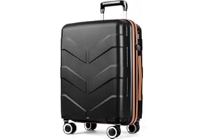 TILYMOL Hardside Carry On Luggage 22x14x9 Airline Approved with Spinner Wheels, Lightweight 20-inch Carry-On Suitcase for Men & Women, Black