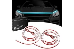 Kavilin 2 Pcs 71 Inches Under Hood led Light Strip, led Strip Lights for Cars, SUVs, Trucks（Ice Blue & White）