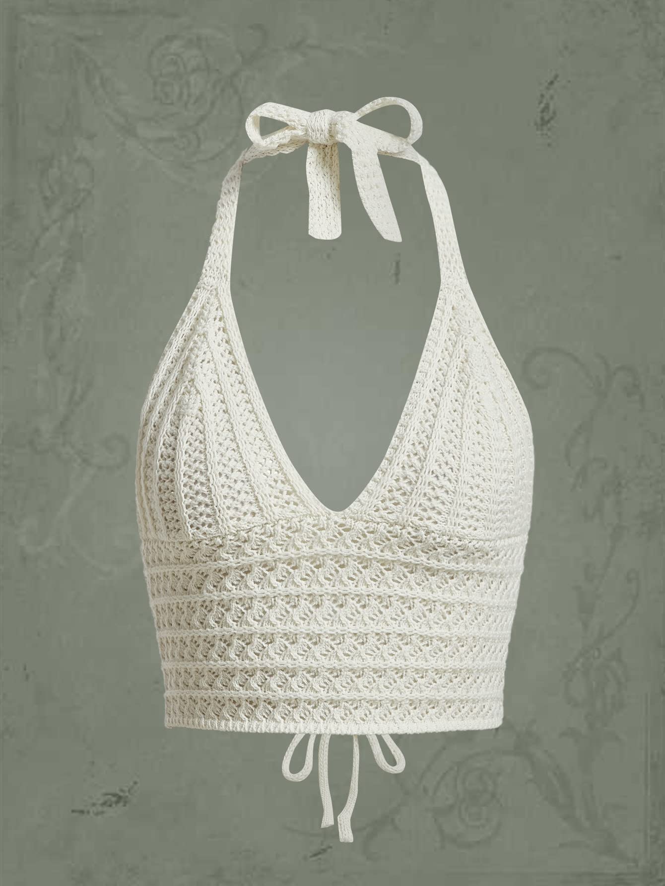 SOLY HUX Crochet Halter Crop Top