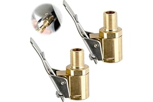 2PCS Tire Valves, Air Chuck with Clip No-Leak Valves, Brass Tire Inflator Valves, Secure Fit for Car Truck Tires, Vehicle Com