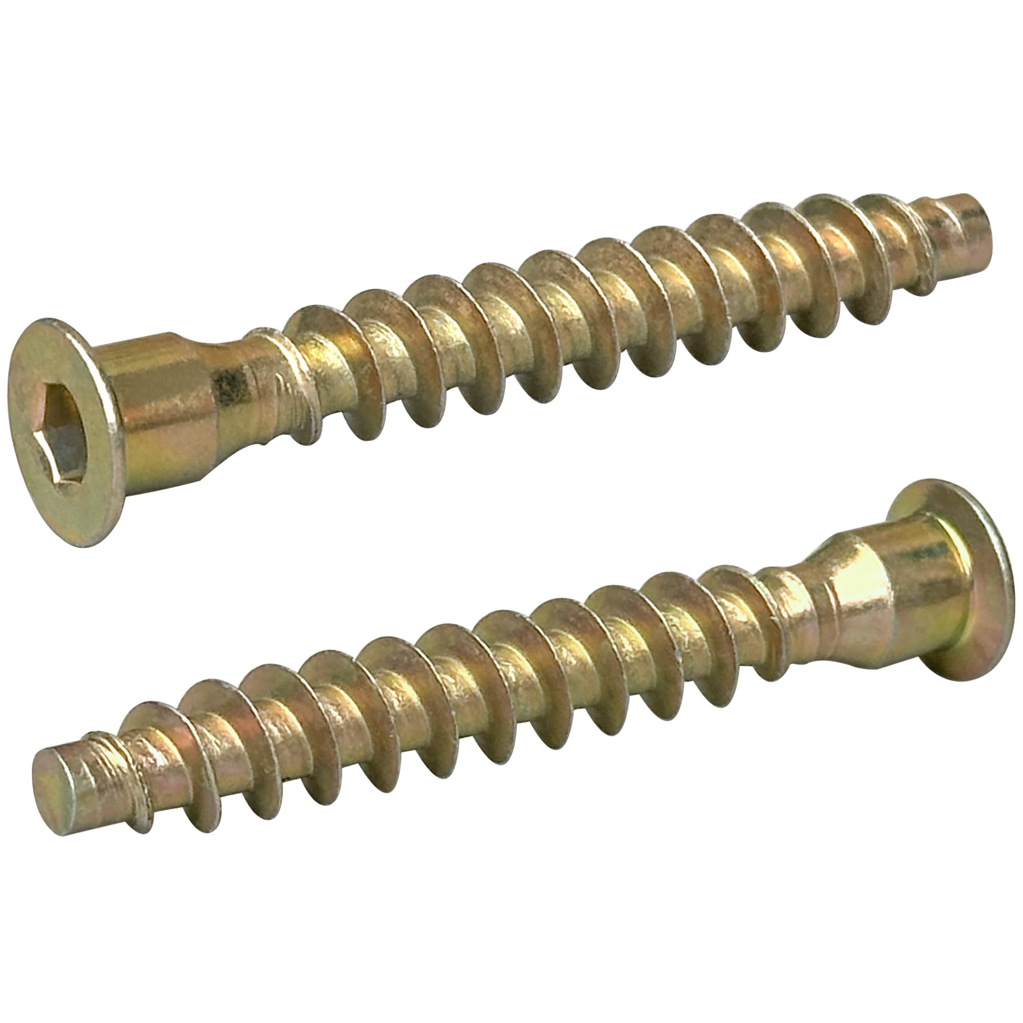 50 PCS Internal Hex Self Tapping Countersunk Connecting Screws for Furniture (Colored Zinc)