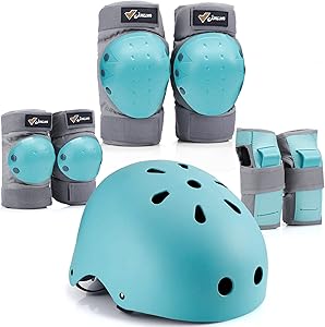 Joncom Kids Bike Helmet, Toddler Helmet Adjustable for Kids Youth, Knee Pads Elbow Pads Wrist Guards Kids Protective Gear Set for Skateboard, Bike, Roller Skating, Cycling, Scooter