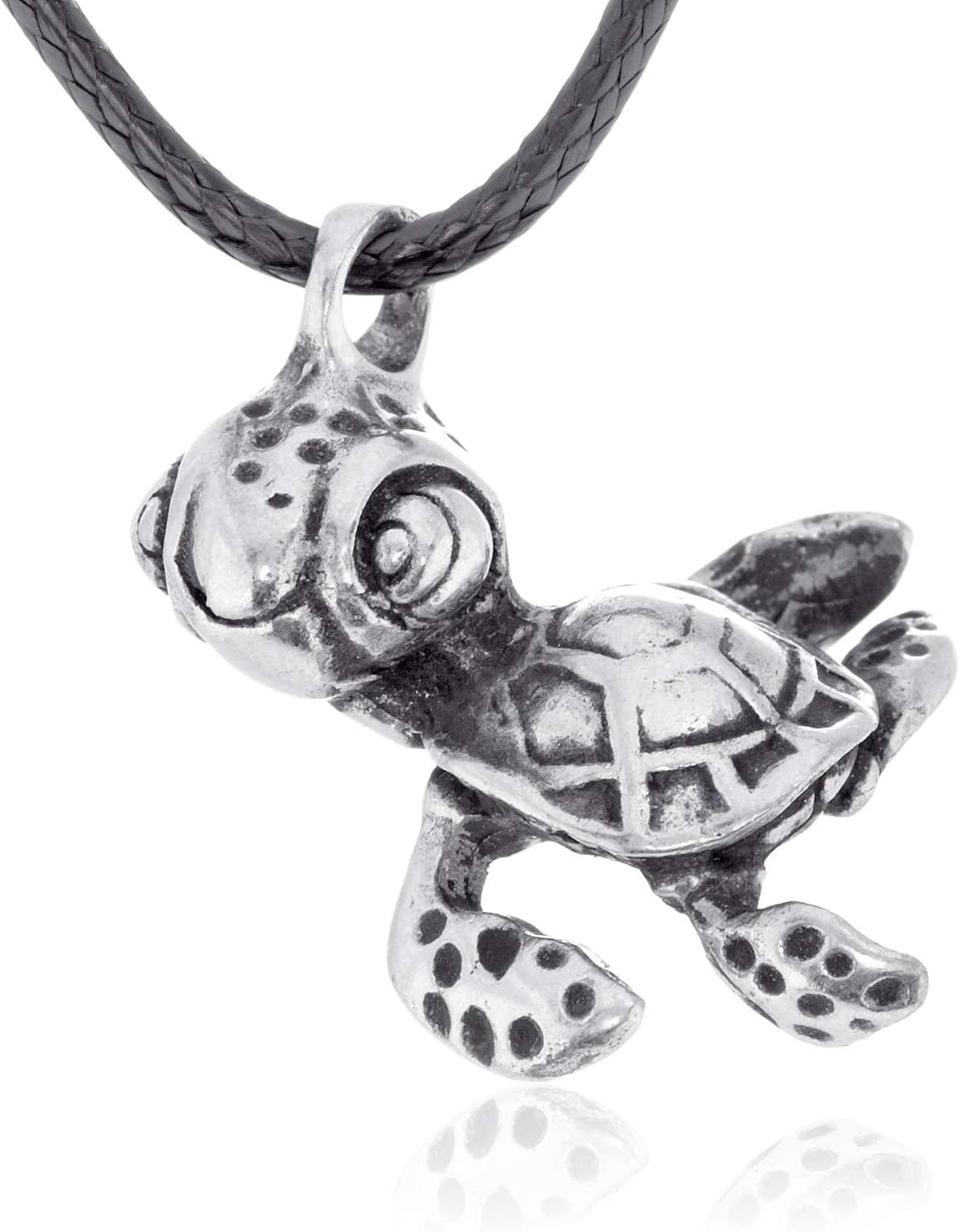 Namaste Jewelers Swimming Baby Sea Turtle Pendant Necklace Pewter Jewelry