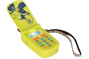 B. toys – Hellophone Lime – Interactive Pretend Toy Cellphone for Kids with Lights, Sounds, Tunes, Message Recording Function – Fun-Filled Educational Entertainment – 10+ Months
