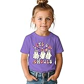 SANIXJOO Toddler Halloween Shirts Baby Girls Let's Go Ghouls Graphic T-Shirts Short Sleeve Fall Tee Tops