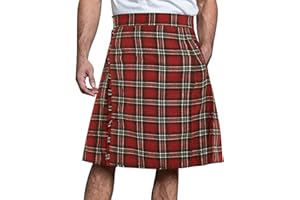 RUNCATI Mens Utility Kilt Pin Scottish Tartan Apparel Black & Irish Hybrid Royal Stewart Pockets Kilts