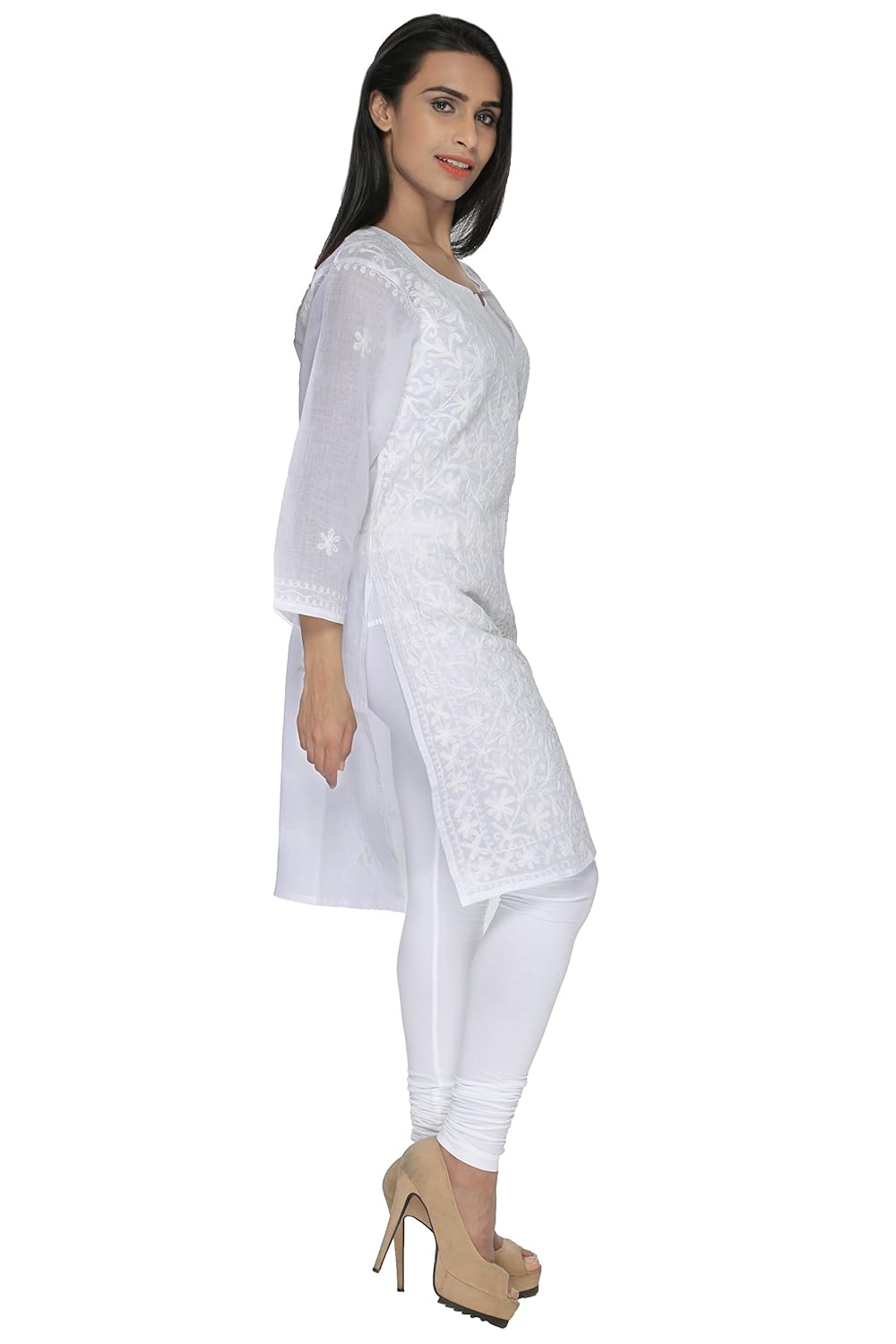 White thread work kurti Clearance