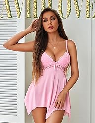 Avidlove Women Satin Lingerie Lace Silk Nightgown