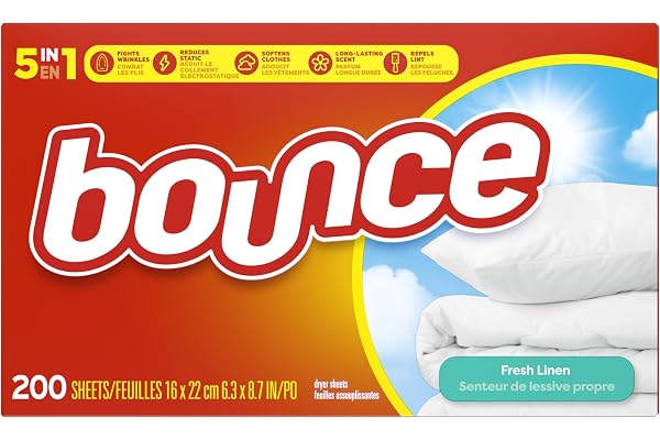 Bounce Fabric Softener Dryer Sheets, Fresh Linen, 200 Count
