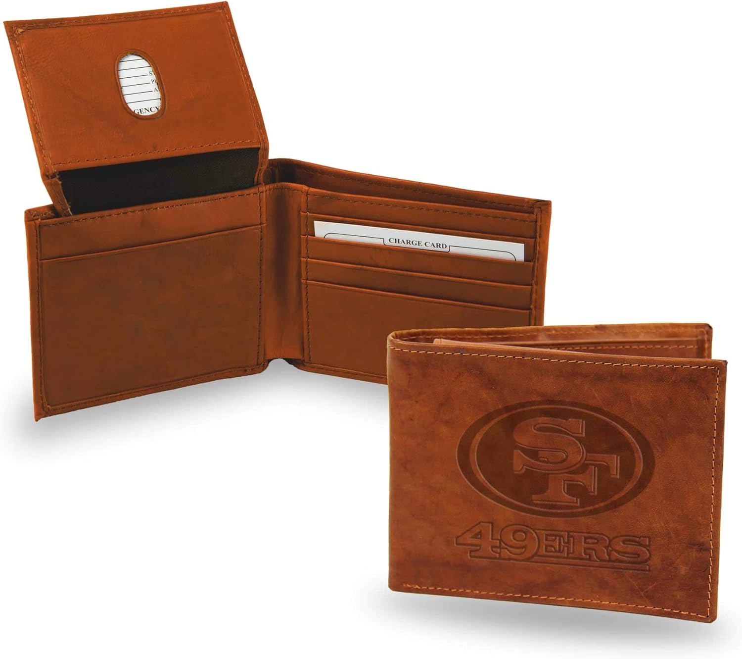 NFL San Francisco 49ers Embossed Genuine Cowhide Leather Passcase