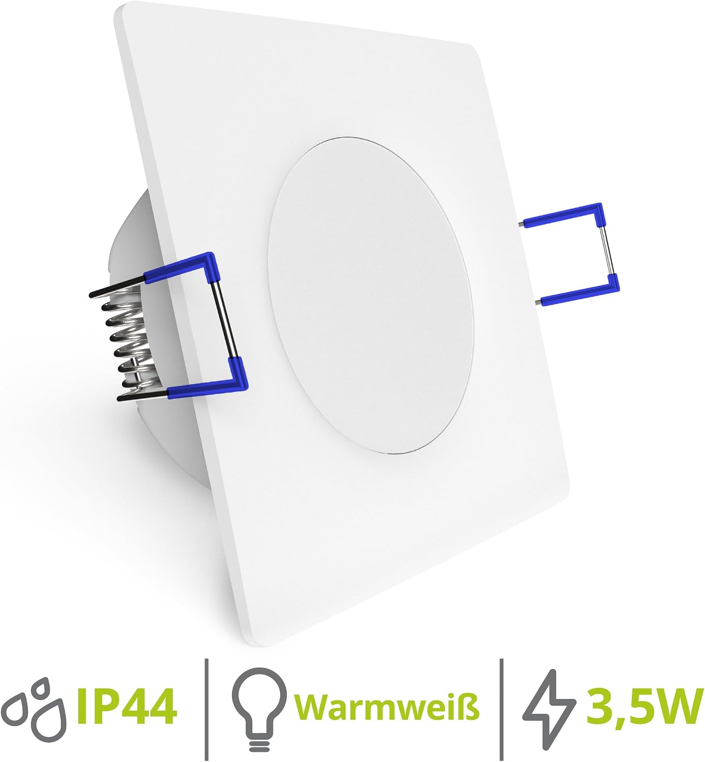 linovum® Weevo Set of 6 Recessed Spotlights LED Bathroom Square 3.5 W Warm White 230 V IP44 Ceiling Light Extra Flat Installation 29 mm - Image 3