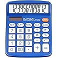 Desktop Calculator 12 Digit with Large LCD Display and Sensitive Button, Solar and Battery Dual Power, Standard Function for Office, Home, School, CD-2786 (Blue)
