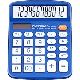 CATIGA Desktop Calculator 12 Digit with Large LCD Display and Sensitive Button, Solar and Battery Dual Power, Standard Function for Office, Home, School, CD-2786