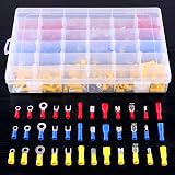 GLARKS 540pcs Insulated Crimp Terminals Kit Butt Bullet Spade Ring Connectors view 7