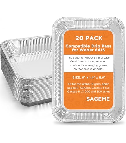 Lot De 10 Bacs à Graisse Pour Barbecue Weber - 21,6 X 15,2 Cm, Jetables En Aluminium, Compatibles Spirit, Genesis, Q Series - 10