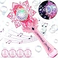 Chridark Bubble Wands for Kids Girls - Include 4 Bubble solution, Light Up LED & Sound Effect, Outdoor Party Birthday Windmill Bubble Machine Toys for Toddlers, Gift for Girls Age 3 4 5 6 7 8 Year Old