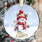 Snowman Ornaments, Christmas Ornaments, Crystal Glass Ornament Decoration for Christmas Tree, Xmas Holiday Decoration