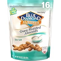 Blue Diamond Almonds Oven Roasted Snack Nuts, Sea Salt, 16 Oz Resealable Bag (Pack of 1)