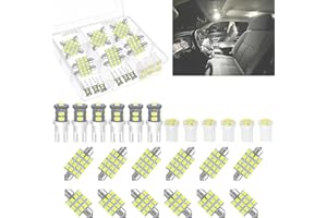 LEDYOTRY 24 Pieces Car interior led lights Dome Light Kit Set, Super Bright White T10 194 578 41mm DE3175 31mm LED Bulb Replacement for Car Indoor Map License Plate Door Side Marker Trunk Light