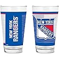Rico Industries NHL Hockey16 oz Pint Glasses with Digitally Printed Logo, Practical Set of 2 Classic Drinking Glasses, Dishwasher Safe, Great for Water, Beer, Iced Tea, and More
