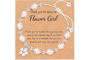 SKIRIFLA Flower Girl Proposal Bracelet,Thank You for Being Our Flower Girl Bridesmaid Wedding Gifts With Jewelry Box