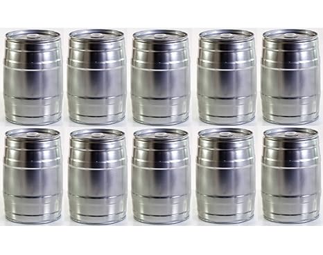 Partyfass-Paket 10 x 5 Liter Partyfass aus Metall wiederverwendbar